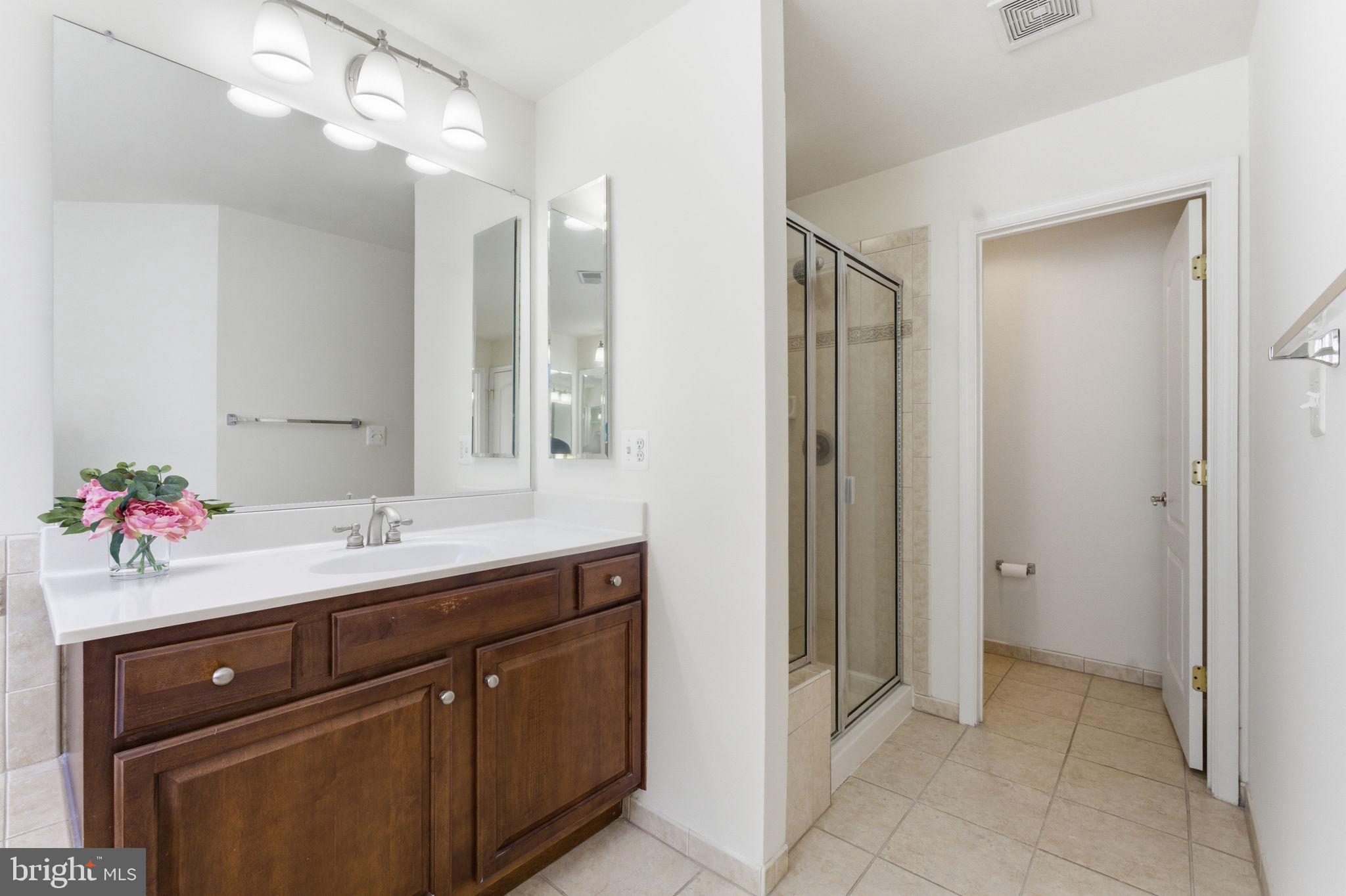 43358 Fullerton Street Ashburn, VA 20147 - Photo 37 of 54 a bathroom with a sink vanity and a mirror