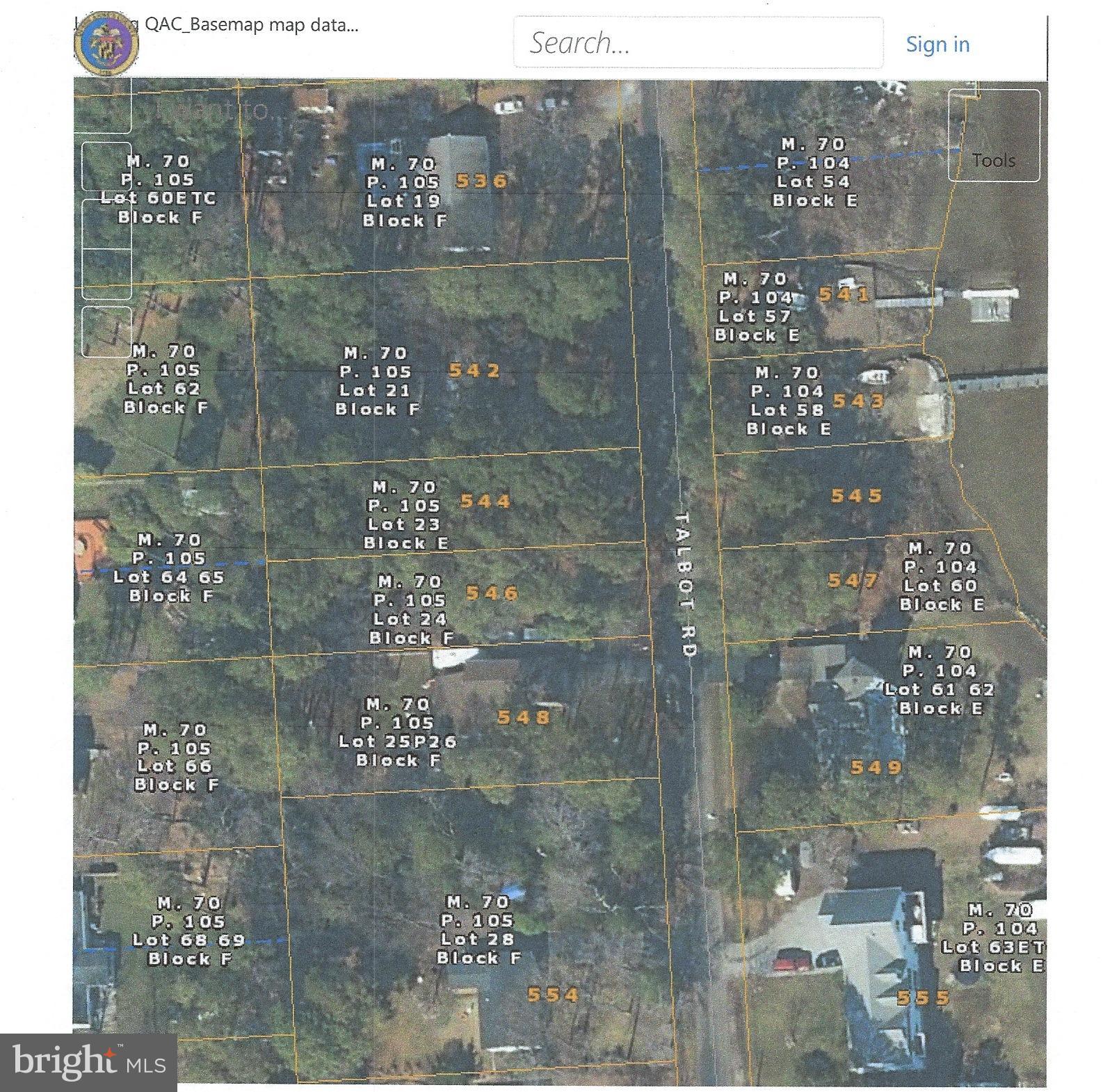 Lot 24 Talbot Road Stevensville, MD 21666 - Photo 2 of 8 Aerial image of lot, adjacent to house #548 .