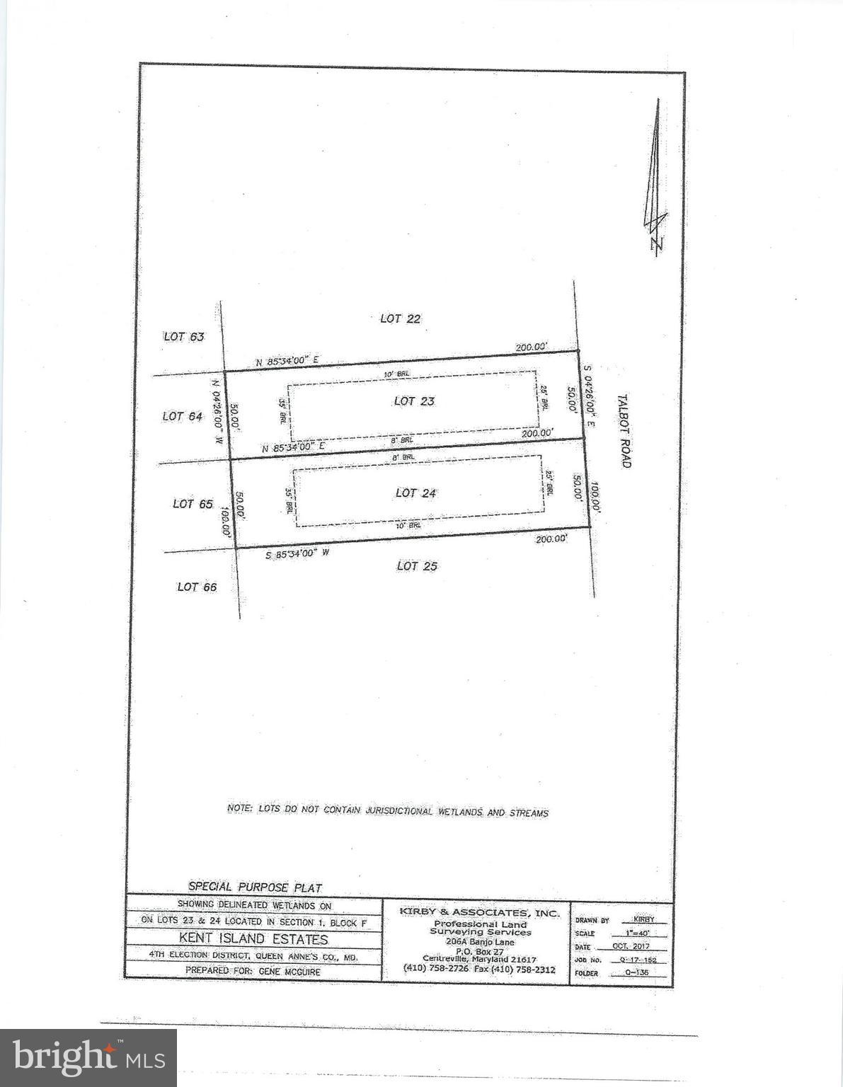 Lot 24 Talbot Road Stevensville, MD 21666 - Photo 3 of 8 Plat with Lot Dimensions