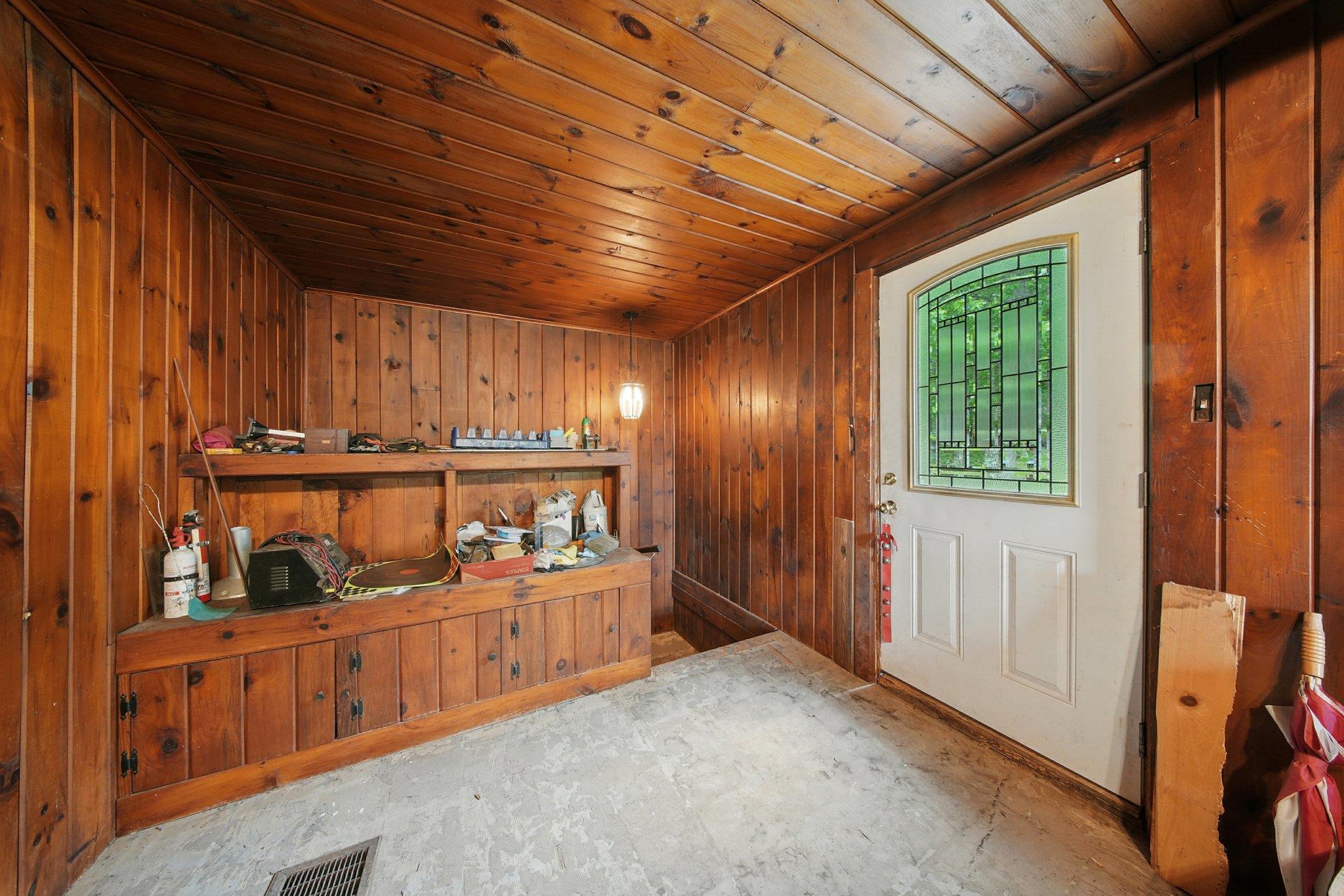 251 Haring Road Barryville, NY 12719 - Photo 12 of 30 Entrance foyer with wood ceiling and wooden walls