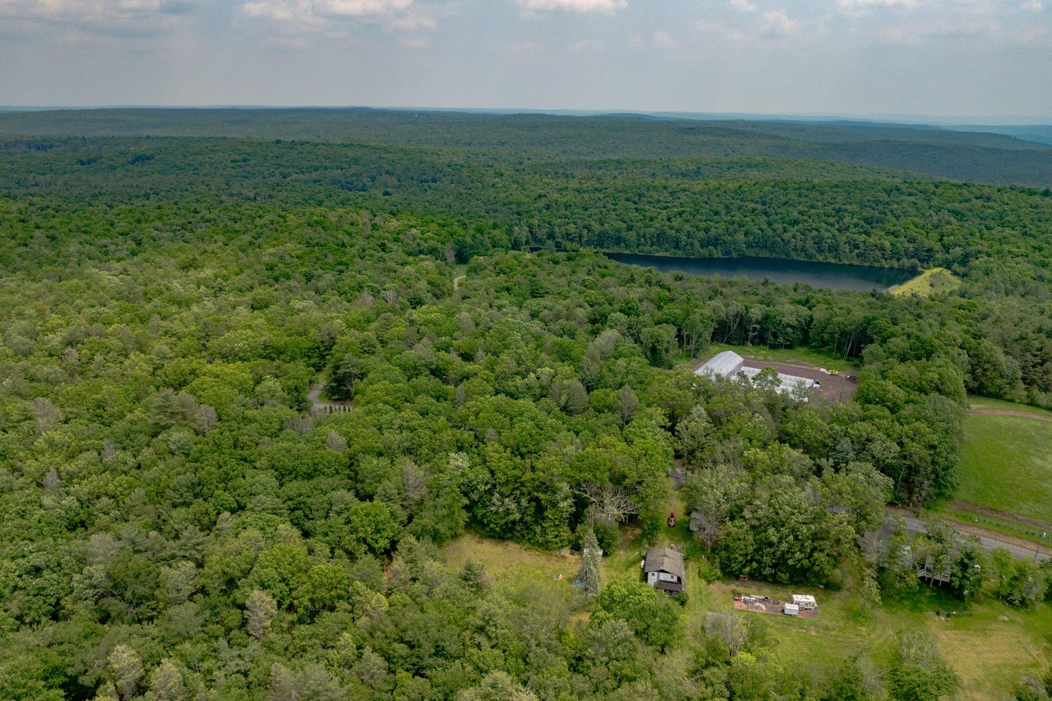 251 Haring Road Barryville, NY 12719 - Photo 25 of 30 Aerial overview of property's location featuring a heavily wooded area and a nearby body of water