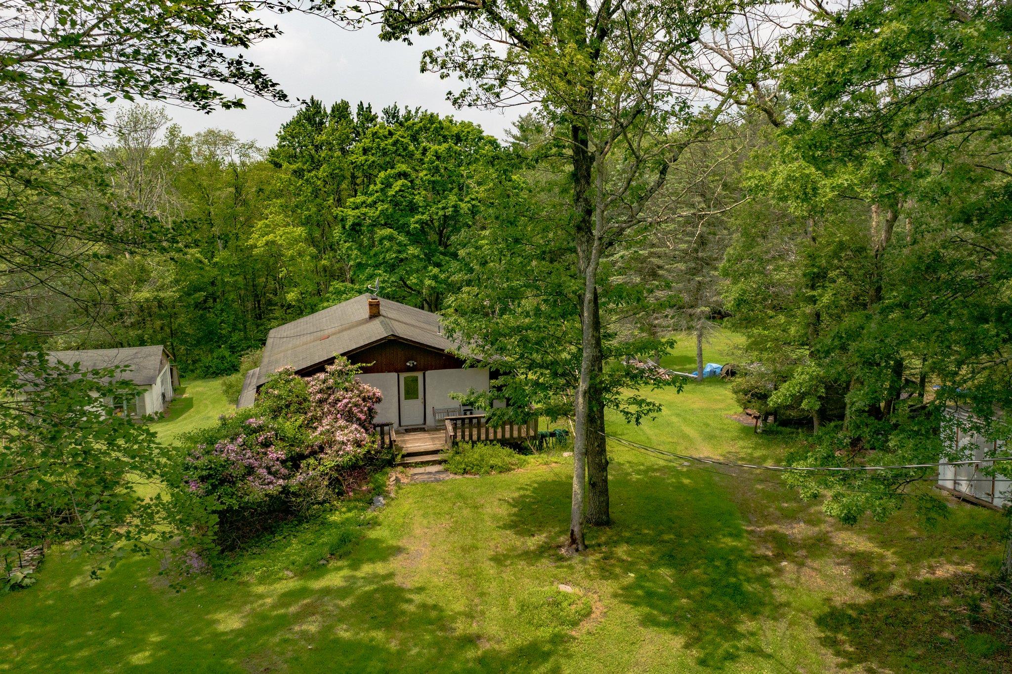 251 Haring Road Barryville, NY 12719 - Photo 3 of 30 View of grassy yard featuring a wooden deck and a view of trees