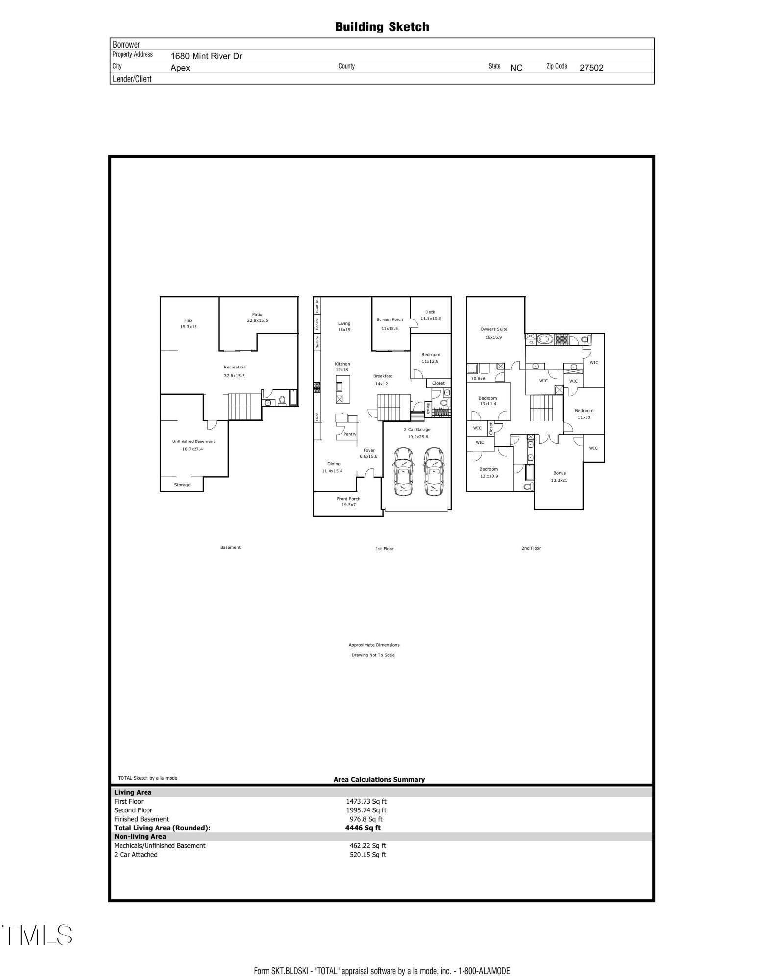 1680 Mint River Drive Apex, NC 27502 - Photo 47 of 47 Floor Plan - 1680 Mint River Drive