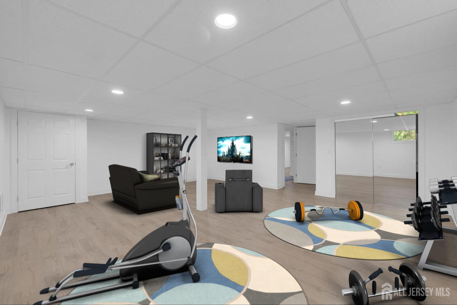 205 Hockenbury Road Hillsborough, NJ 08844 - Photo 29 of 38 a living room with furniture a wooden floor and a sink