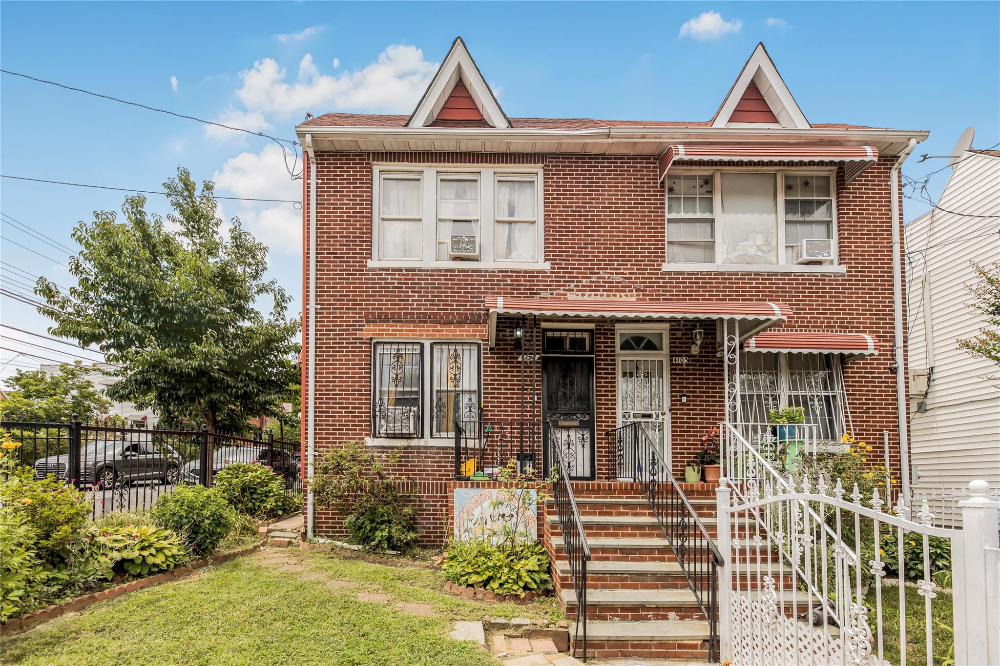 a front view of a house