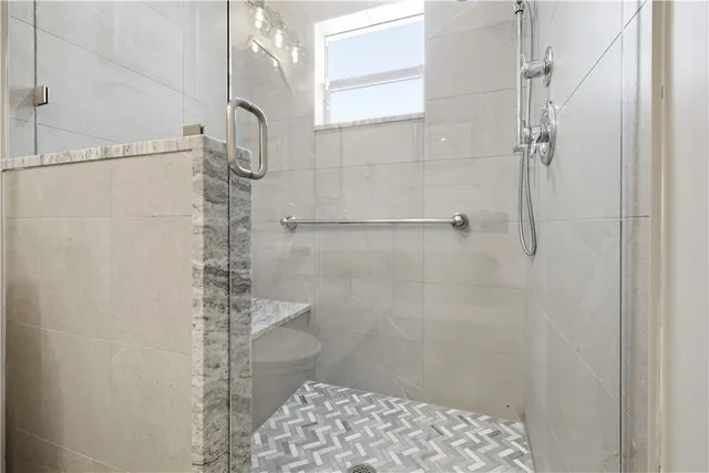 a bathroom with a shower
