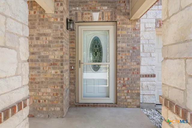 a front view of a house with a window