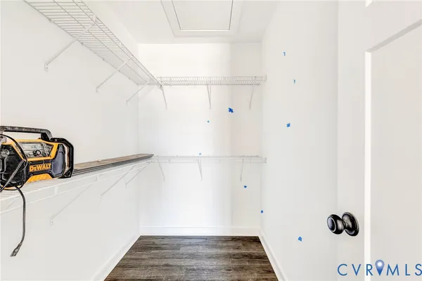 a view of a room with rack on the wall