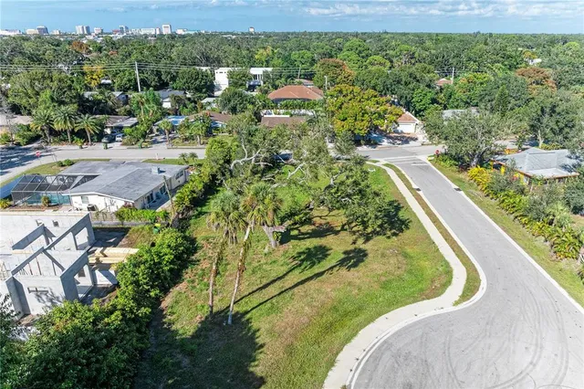a view of a garden in a yard