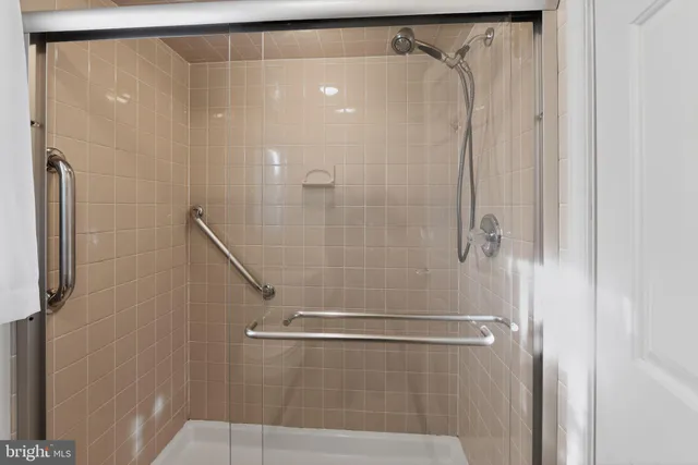 a bathroom with a shower