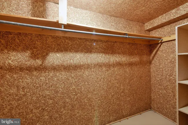 an empty room with a workbench