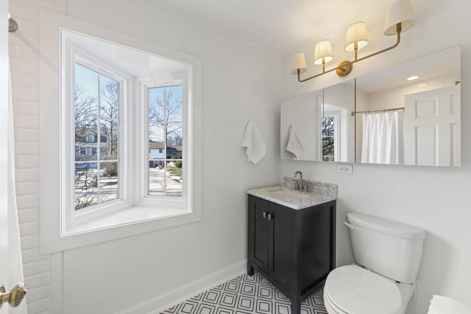 291 Spring Avenue Glen Ellyn, IL 60137 - Photo 23 of 35 a bathroom with a toilet sink vanity and mirror