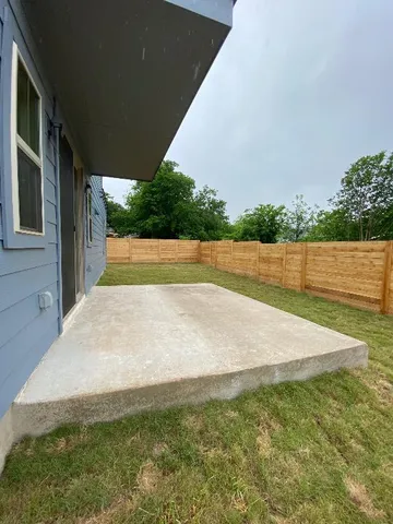 a view of an outdoor space and swimming pool