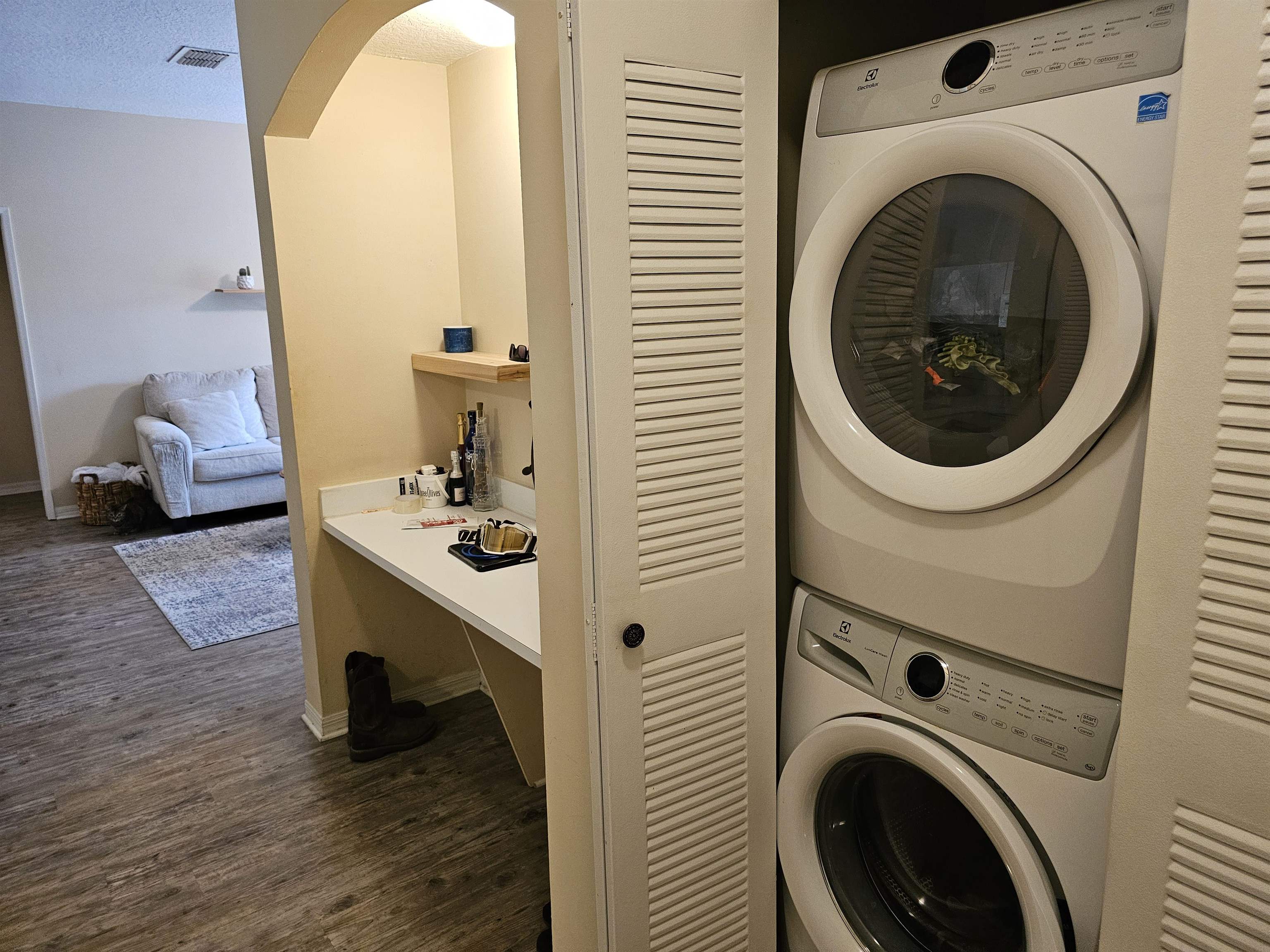 605 Fairway Drive, Unit 307 St. Augustine, FL 32084 - Photo 10 of 16 a view of a hallway with washer and dryer