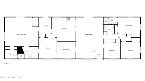 a picture of a room with a white wall and mirror