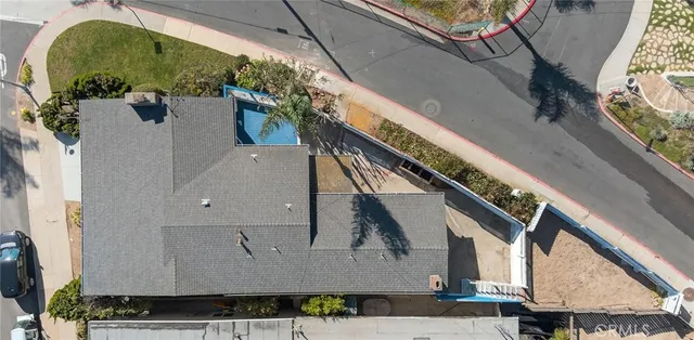 an aerial view of a house