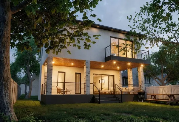 a kitchen with kitchen island a counter top space
