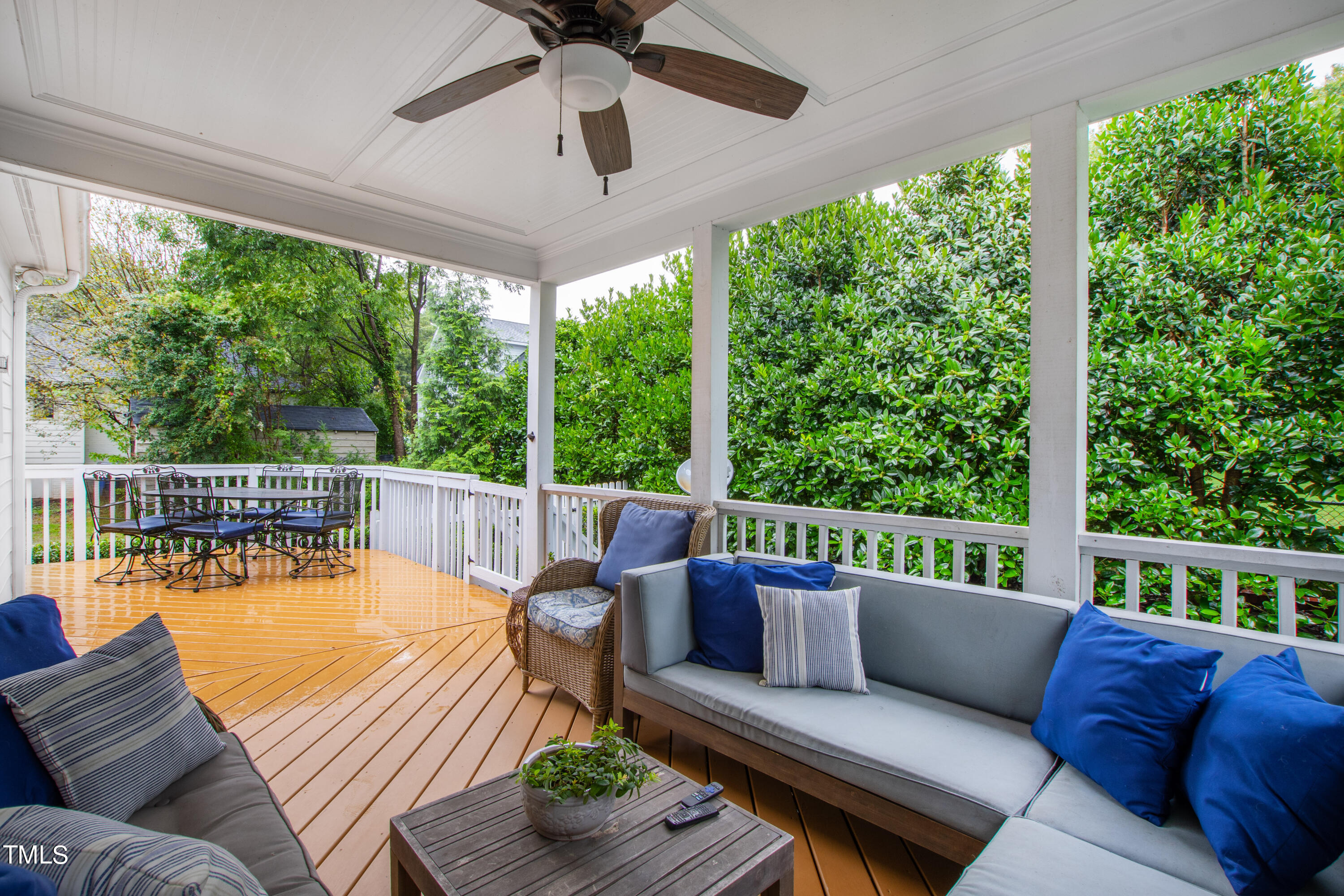1816 Ridley Street Raleigh, NC 27608 - Photo 36 of 40 a balcony with furniture and garden view