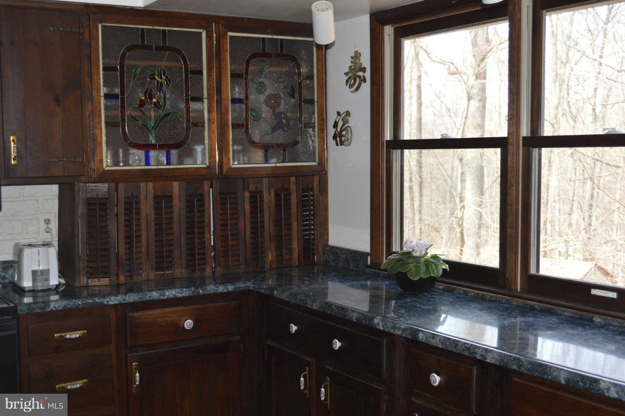1679 Irishtown Road Elkton, MD 21921 - Photo 7 of 30 Appliance garage, stained glass cabinet doors