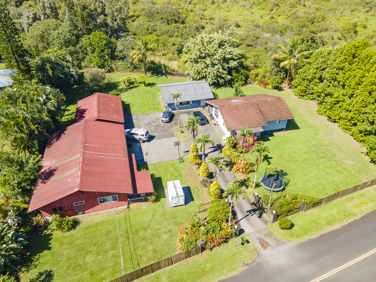420 Ainalako Road Hilo, HI 96720 - Photo 19 of 20 an aerial view of a house with a yard and swimming pool