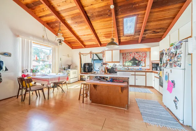 a kitchen with lots of counter top space