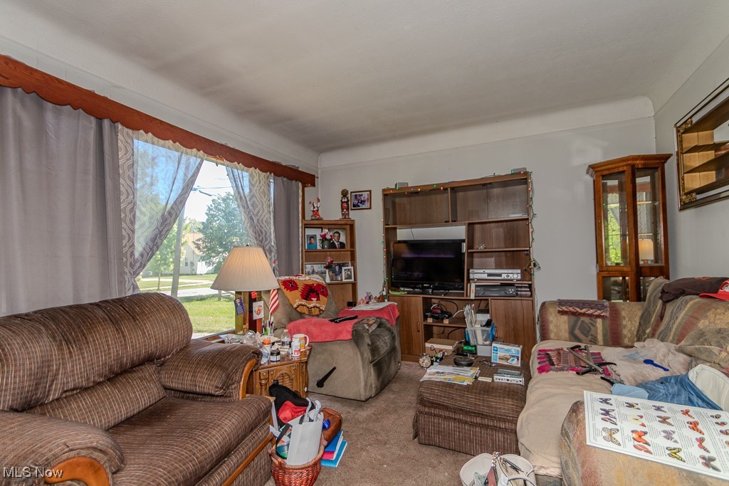 View of carpeted living area