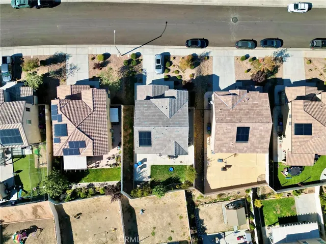 an aerial view of a residential houses and city view