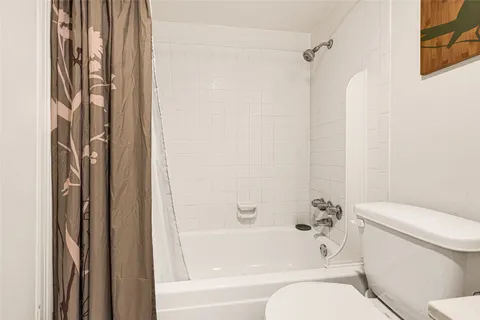 a bathroom with a toilet and a bathtub