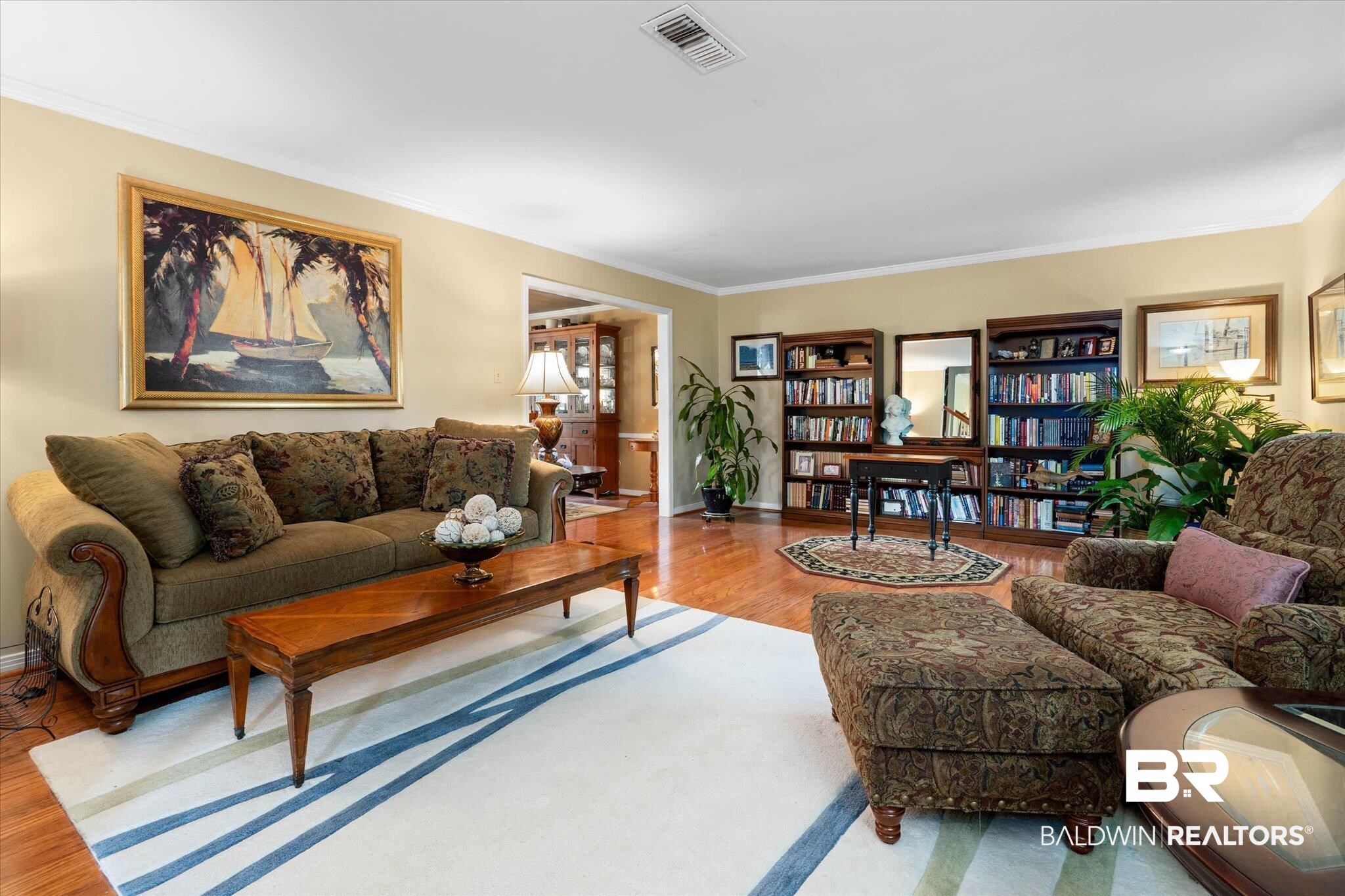 559 East Cumberland Road Mobile, AL 36608 - Photo 3 of 48 Living area with wood finished floors and crown molding