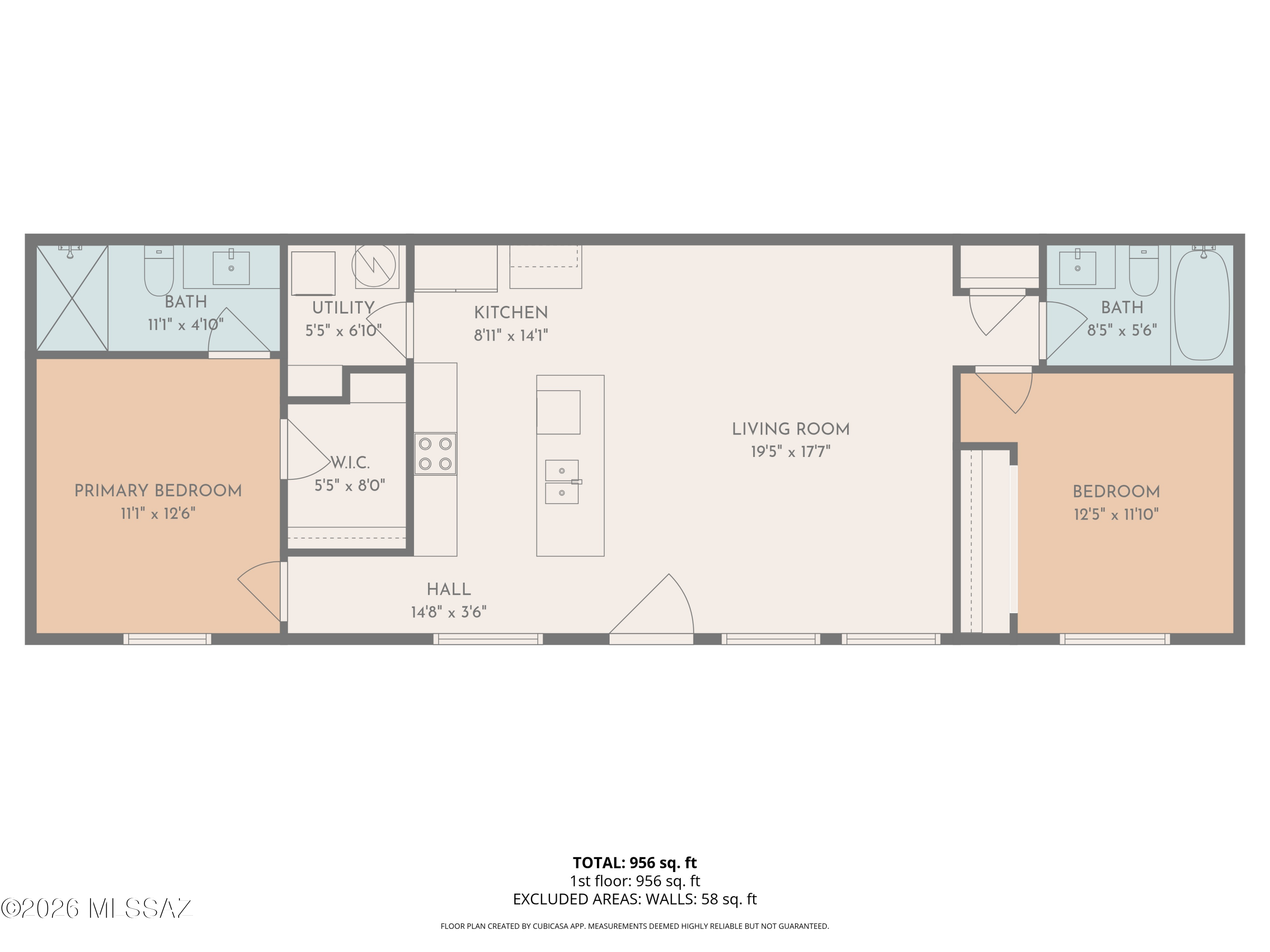 2130 North Ralph Avenue, Unit 1 Tucson, AZ 85712 - Photo 11 of 11 a picture of a floor plan