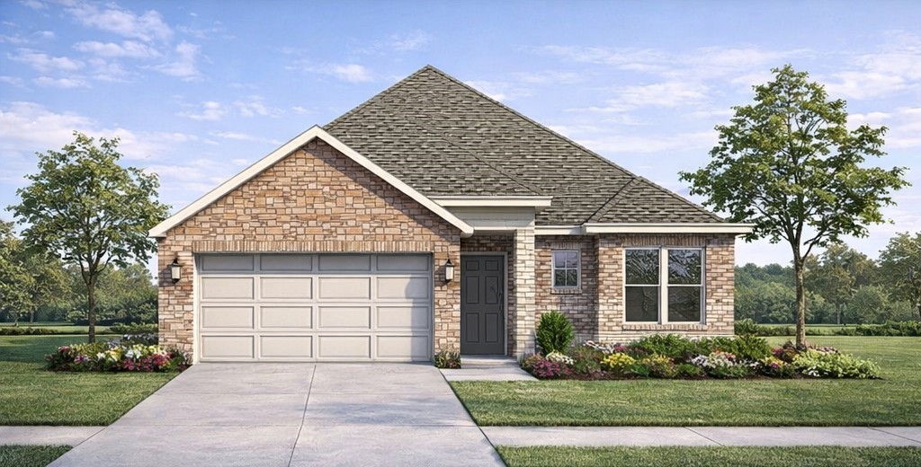 front view of a house with a yard