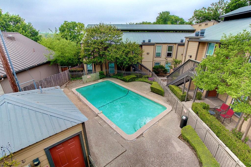 1000 West 26th Street, Unit 216 Austin, TX 78705 - Photo 5 of 16 an aerial view of a house having patio with a patio