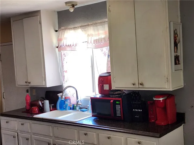 a view of a window in a kitchen