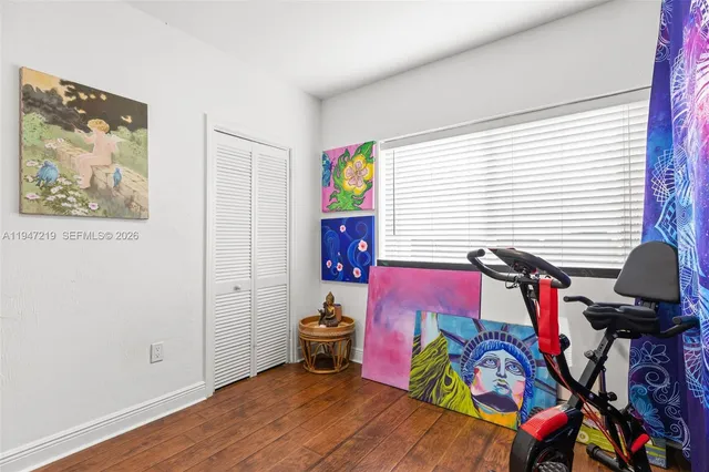 a view of a workspace with furniture and toys