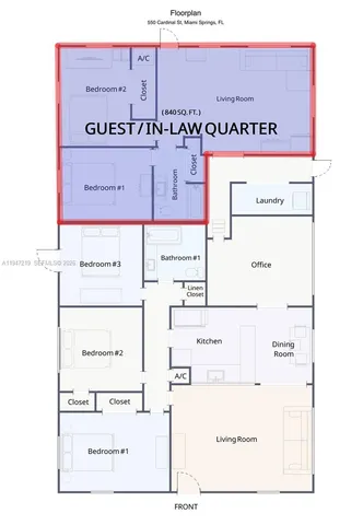 $1,150,000 | 550 Cardinal Street, Miami Springs, FL 33166