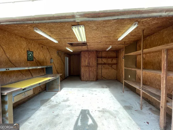 a view of a field with a tree