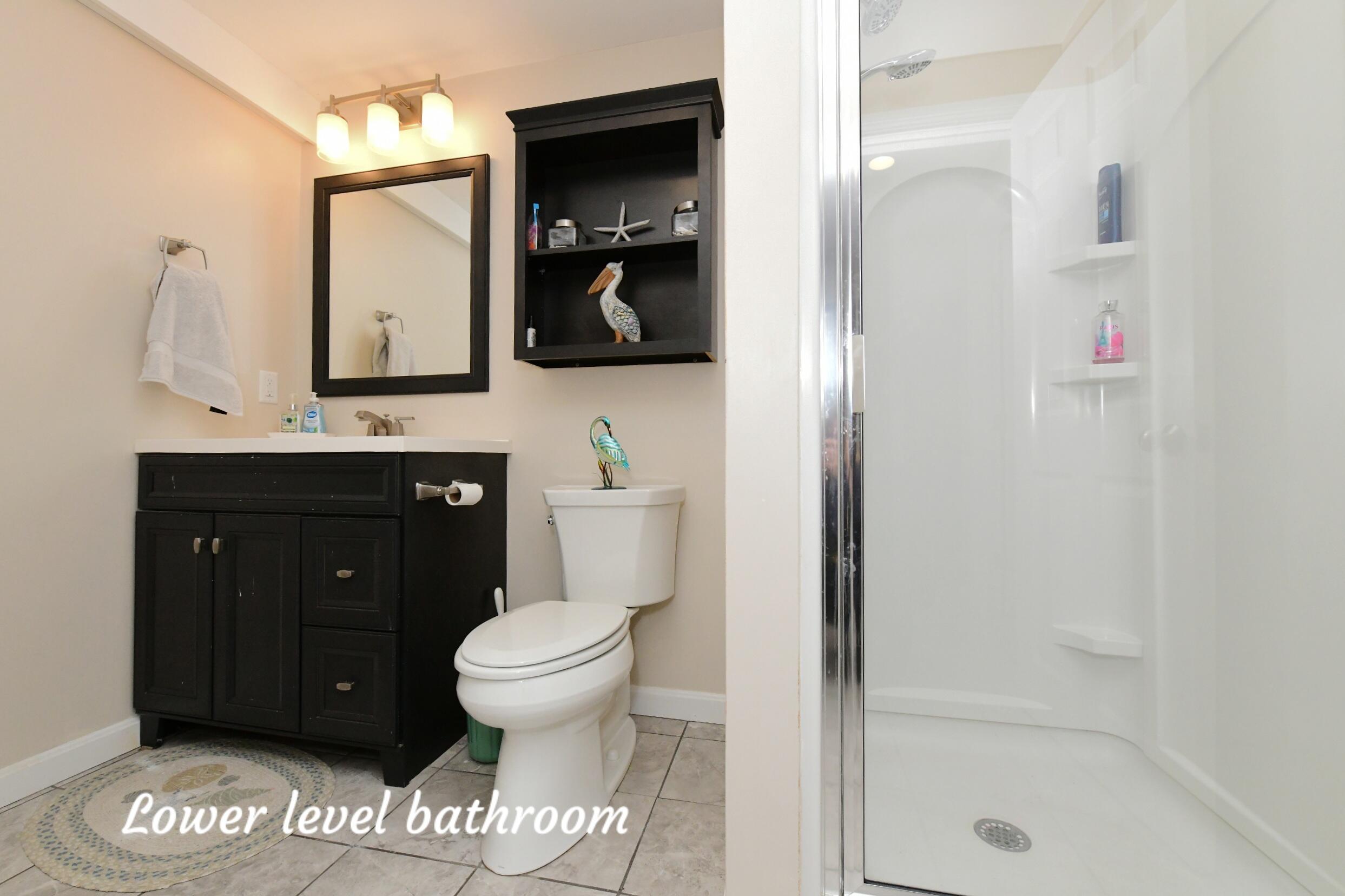 173 Standish Road Sagamore Beach, MA 02562 - Photo 22 of 39 a bathroom with a toilet a sink and mirror
