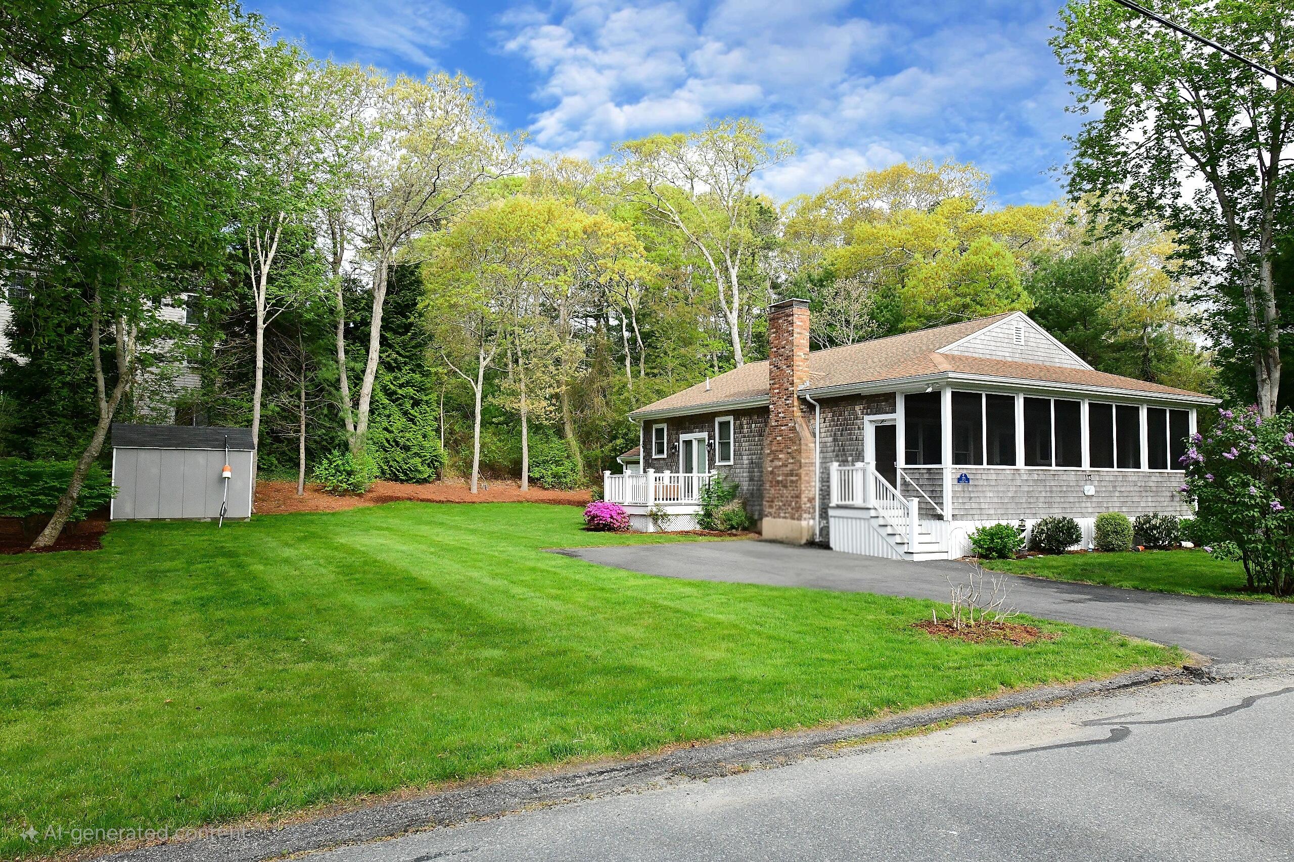 173 Standish Road Sagamore Beach, MA 02562 - Photo 34 of 39 a front view of a house with a garden and trees