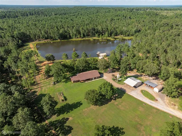 a view of a lake with a city view