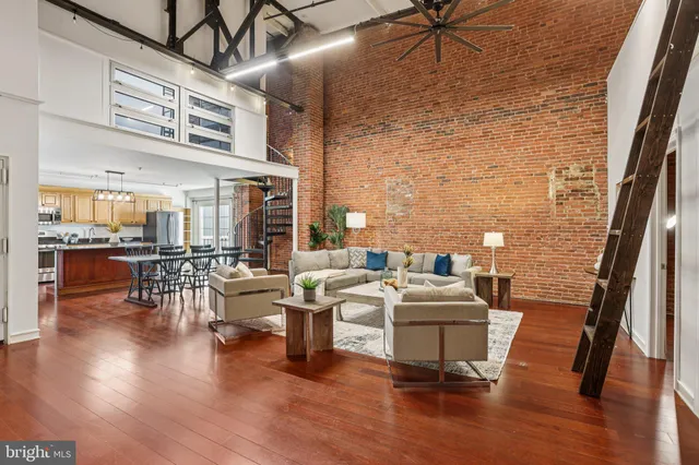 a view of a living room and dining room