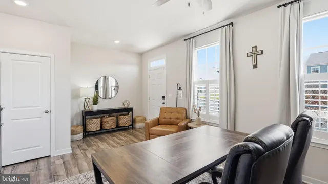 a living room with furniture