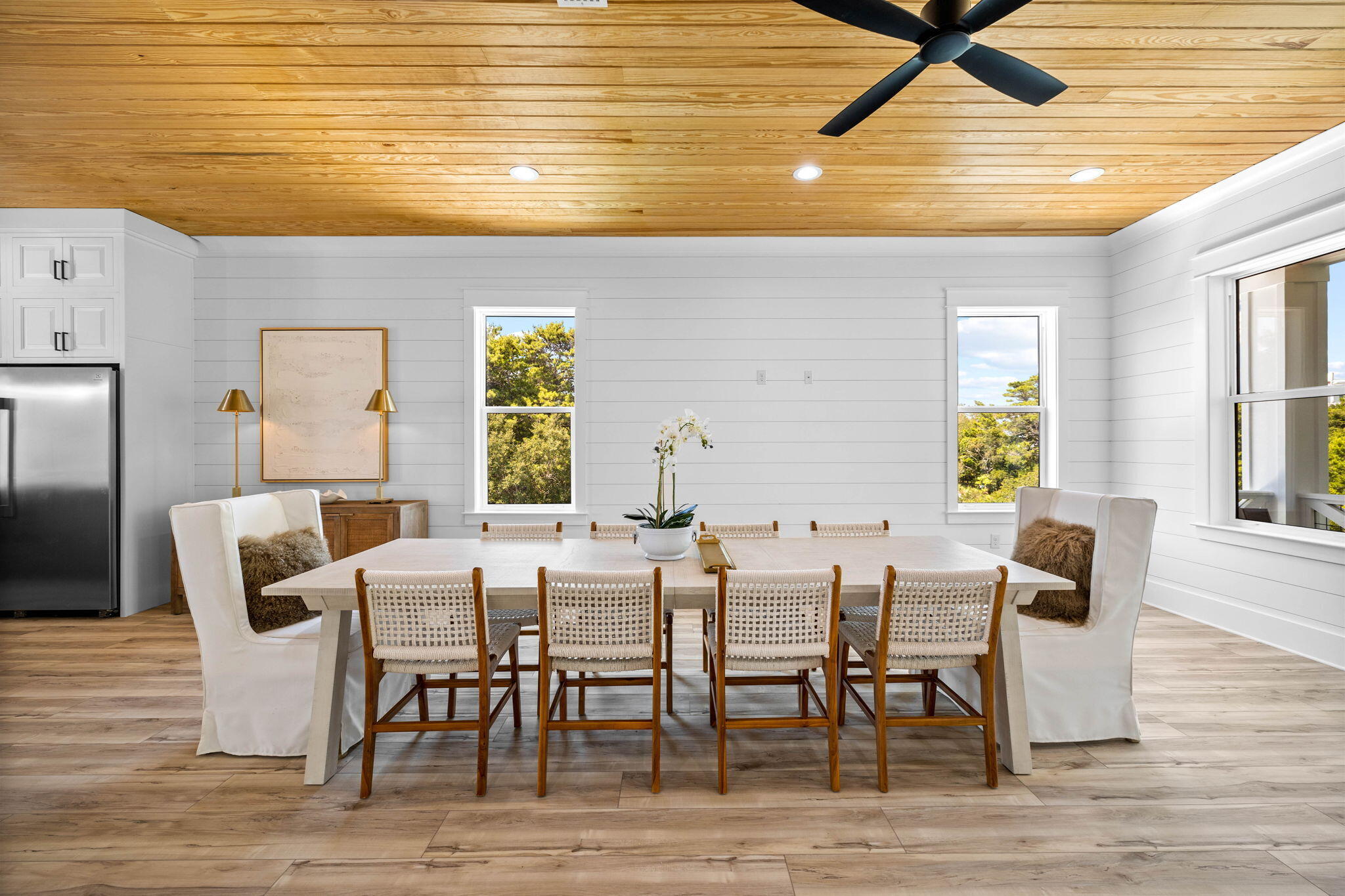 169 Baird Road Santa Rosa Beach, FL 32459 - Photo 19 of 93 a view of a dining room with furniture and wooden floor