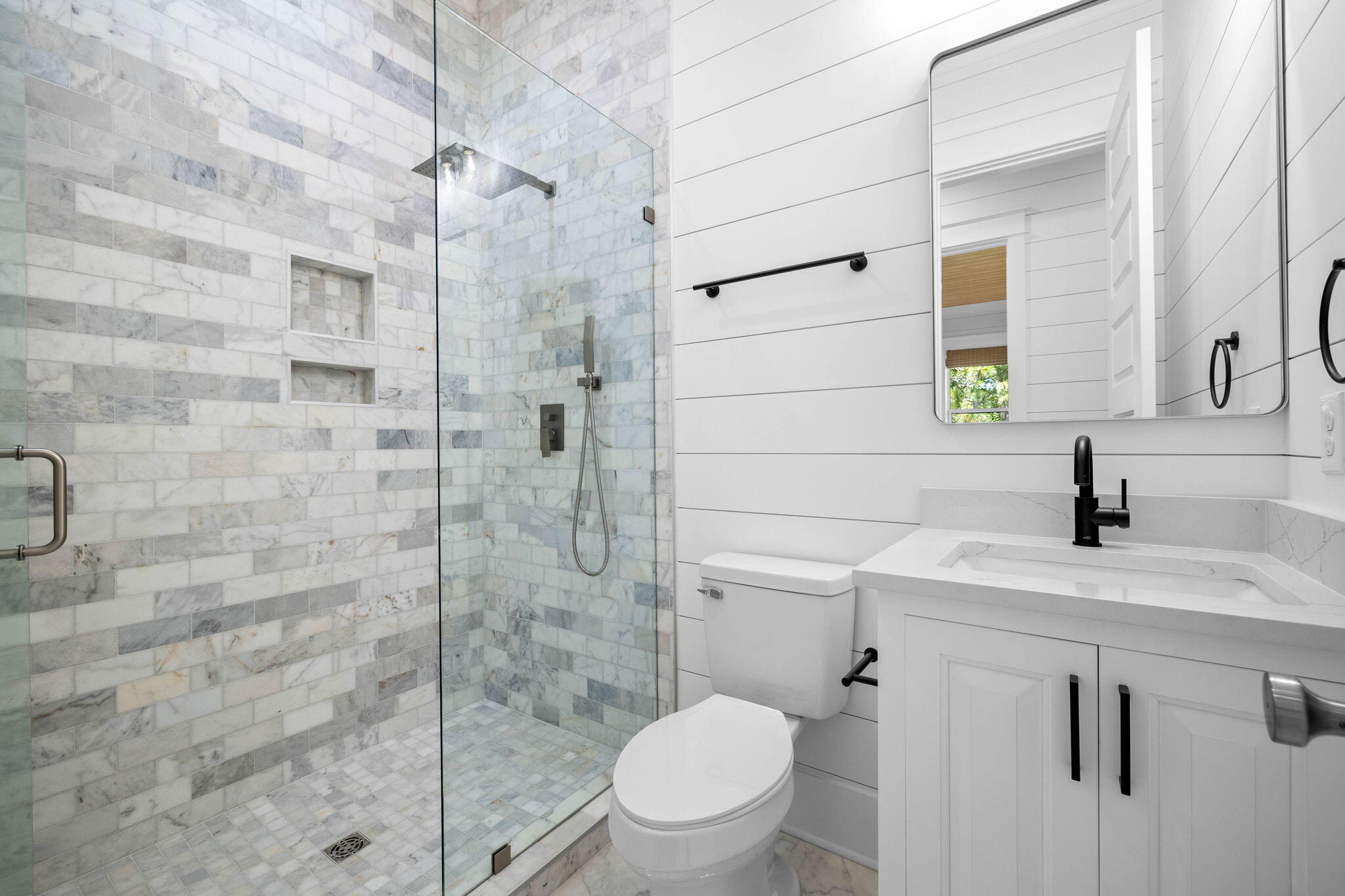 169 Baird Road Santa Rosa Beach, FL 32459 - Photo 47 of 93 a bathroom with a granite countertop sink a toilet and shower