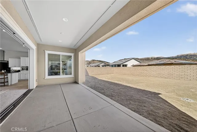 a view of an ocean and a building
