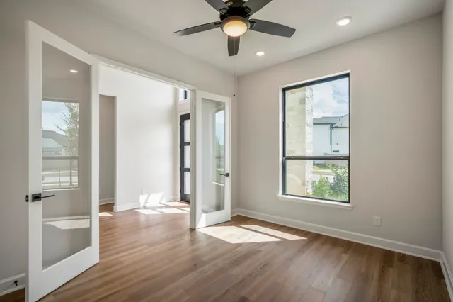 an empty room with a window