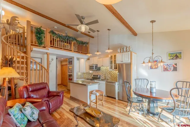 a living room with furniture