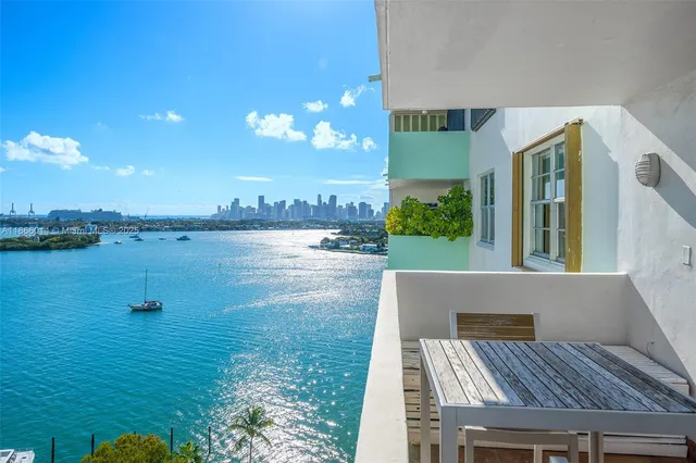 a view of a balcony with lake view
