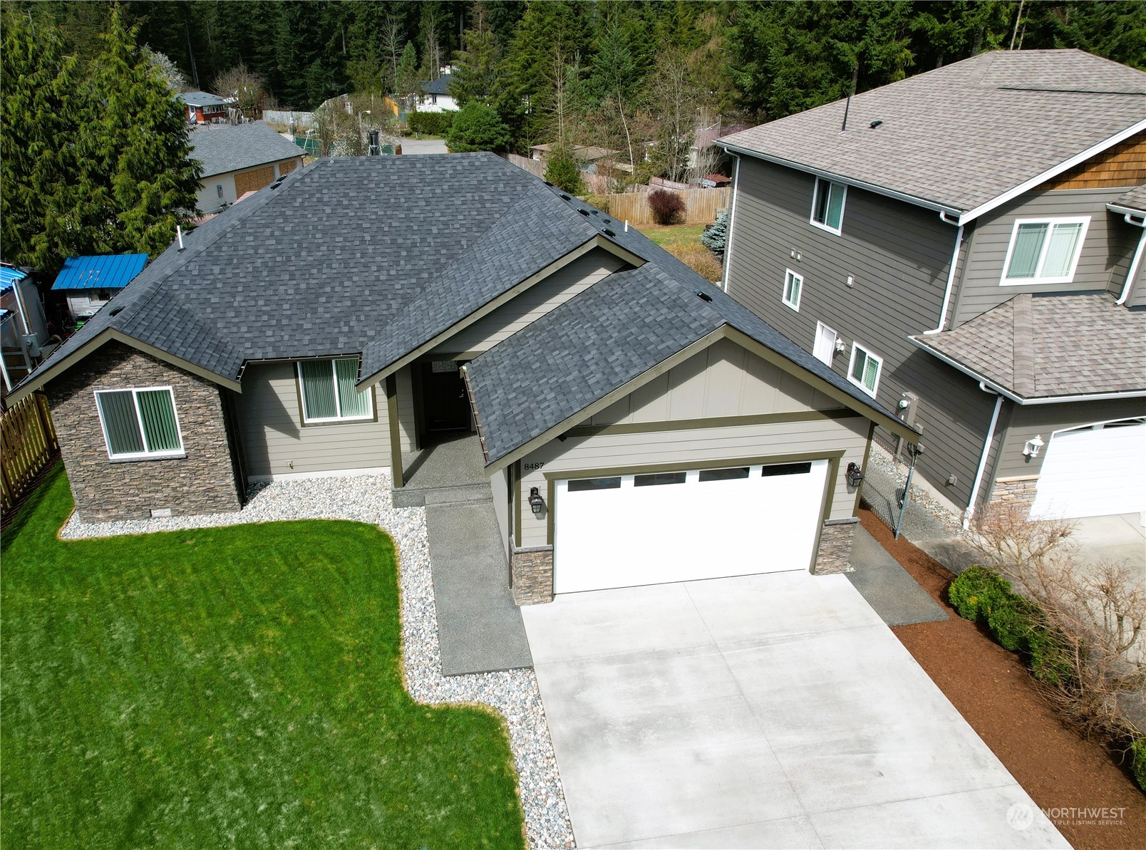 8487 Cimarron Way Maple Falls, WA 98266 - Photo 2 of 39 a aerial view of a house yard