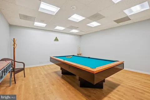 a room with pool table