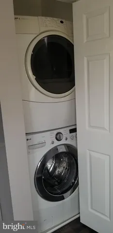 a utility room with a washer and dryer